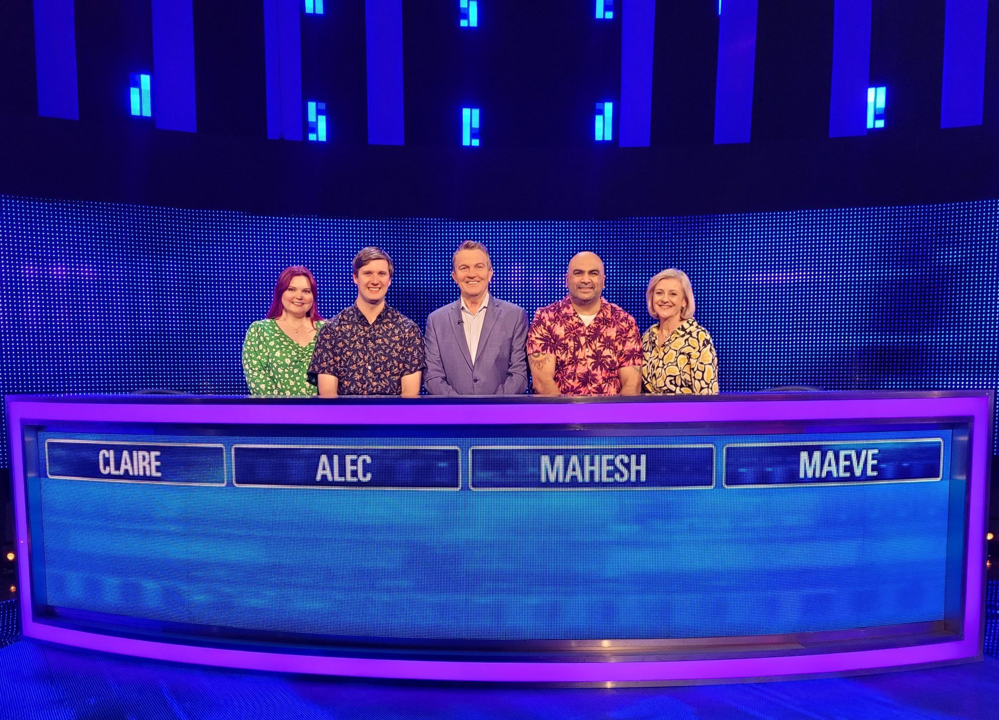 Image of Alec Christie with other contestants on quiz show The Chase.